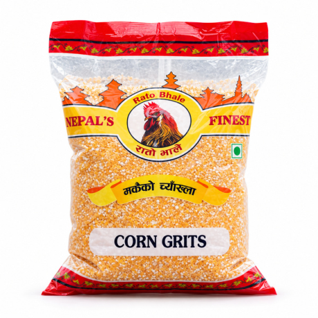 RATO BHALE Paheli Makai Ko Chyakhla (Yellow Corn Grit Coarse) 20 X 2lbs