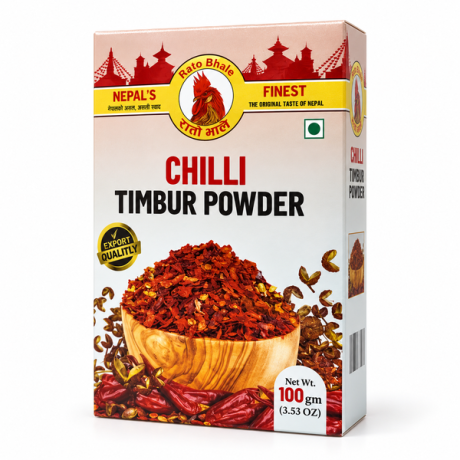 RATO BHALE Khursani Timur Dhulo (Chili Timbur Seasoning Powder) 1 X 100g