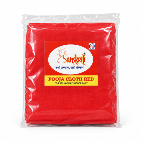 SANSKRITI Cotton Pooja Cloth 3 Color (Red/Yellow/White) X 12 Each